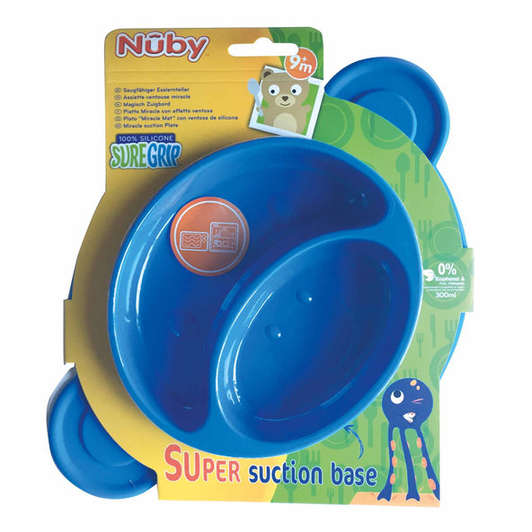 NUBY Tanier s prísavkou - Opica 9 m+, červený