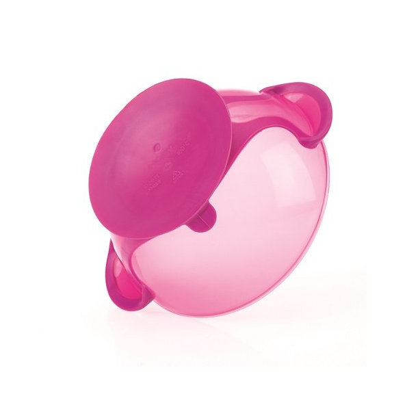 NUBY Miska s prísavkou, viečkom a lyžičkou 6 m+ ružová