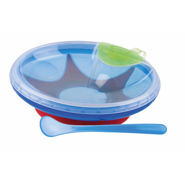 NUBY Miska udržujúca teplo s lyžičkou 3 m+ modrá