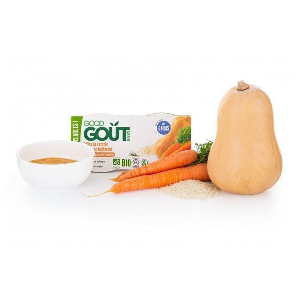 2x GOOD GOUT BIO Pyré z maslovej tekvice a mrkvy 190 g