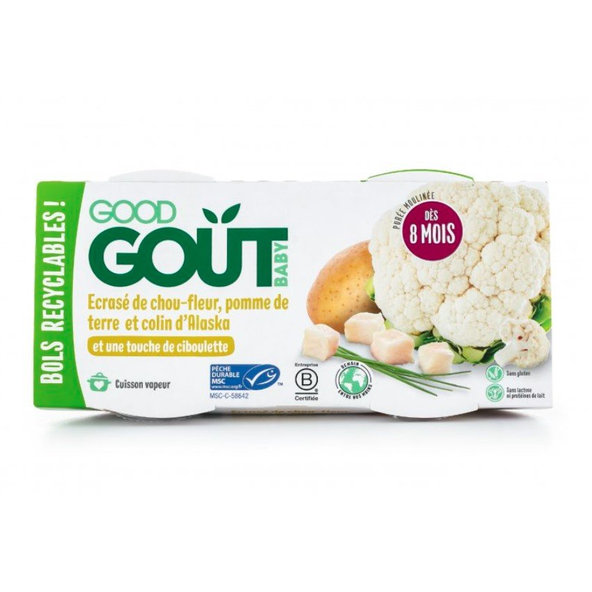 2x GOOD GOUT BIO Treska pestrá s karfiolom a zemiačiky 190 g