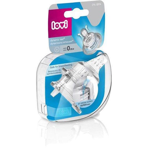 LOVI Cumlík na fľašu silikónový Super Vent mini 2 ks