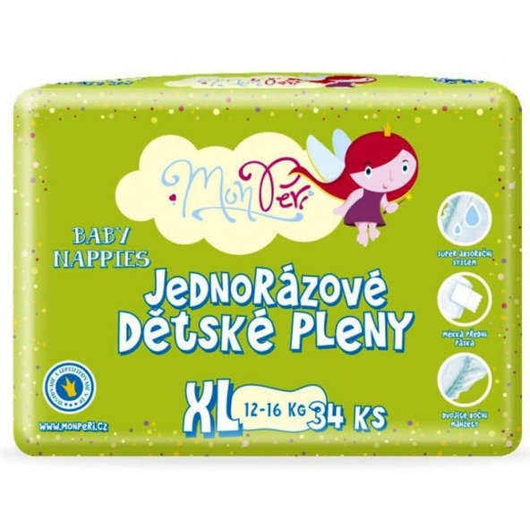 MONPERI Jednorazové plienky Klasik XL 12-16 kg