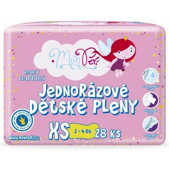 MONPERI Jednorazové plienky Klasik XS 2-4 kg