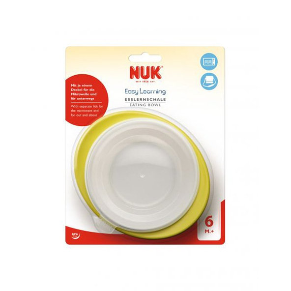 NUK EL Detská miska s 2 viečkami a prísavkou – zelená