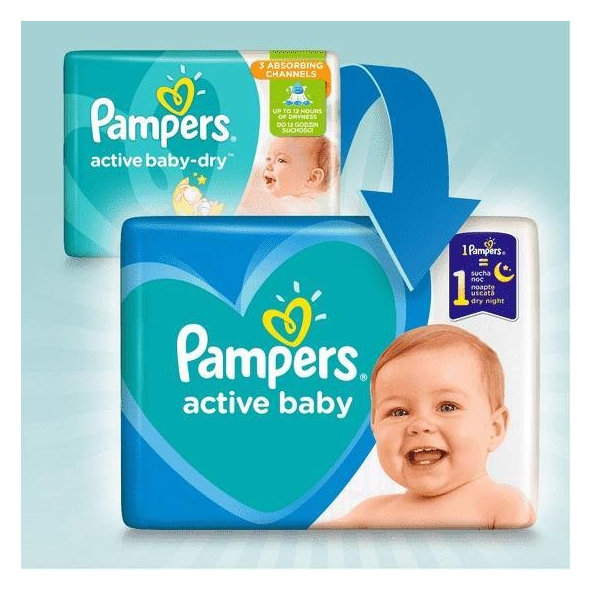 PAMPERS Active Baby 3 (6-10 kg) 208 ks MESAČNÁ ZÁSOBA – jednorazové plienky