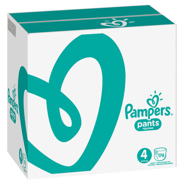 PAMPERS Pants 4 Active Baby Dry 176 ks (9-15 kg) MESAČNÁ ZÁSOBA - plienkové nohavičky