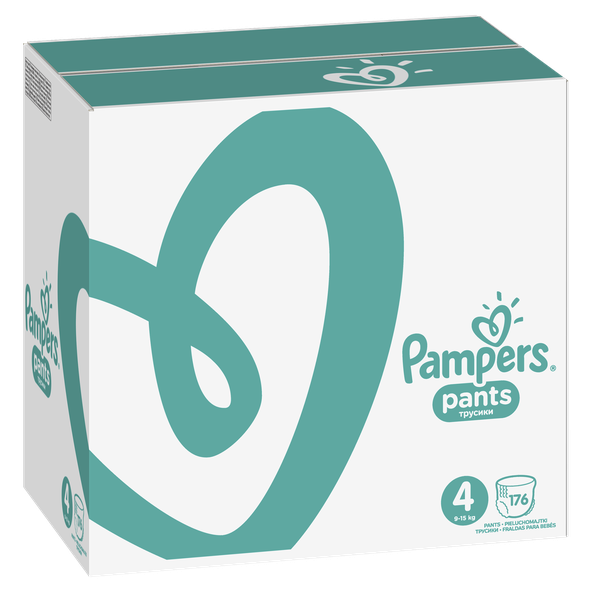 PAMPERS Pants 4 Active Baby Dry 176 ks (9-15 kg) MESAČNÁ ZÁSOBA - plienkové nohavičky