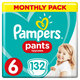 PAMPERS Pants 6 Active Baby Dry 132 ks (15+ kg) MESAČNÁ ZÁSOBA - plienkové nohavičky