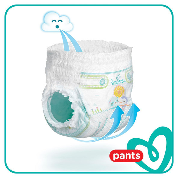 PAMPERS Pants 6 Active Baby Dry 132 ks (15+ kg) MESAČNÁ ZÁSOBA - plienkové nohavičky