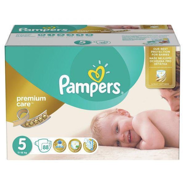 PAMPERS Premium Care 5 Junior 88 ks (11-16 kg) MEGA BOX - jednorazové plienky