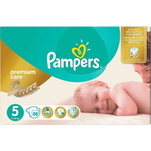 PAMPERS Premium Care 5 Junior 88 ks (11-16 kg) MEGA BOX - jednorazové plienky