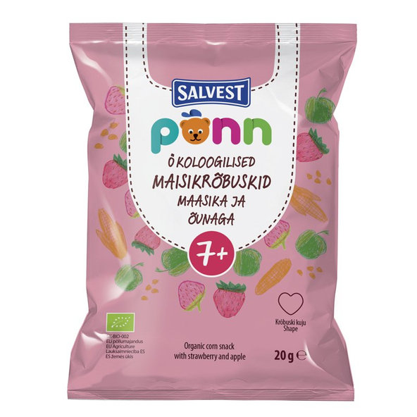 SALVEST Põnn BIO Chrumky jahodové 20g