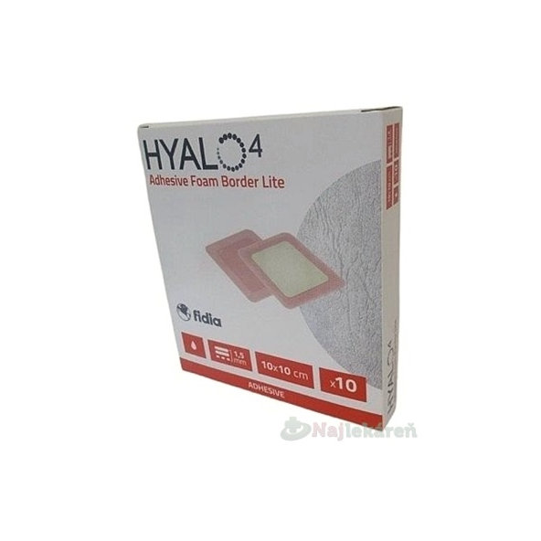 HYALO4 Adhesive Foam Border Lite krytie na rany 10x10cm 10ks
