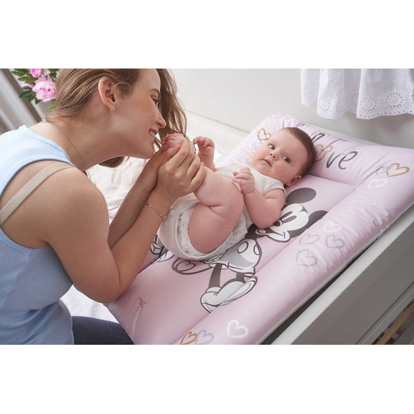 CEBA Podložka prebaľovacia mäkká na komodu 50x70 Disney Minnie & Mickey Pink