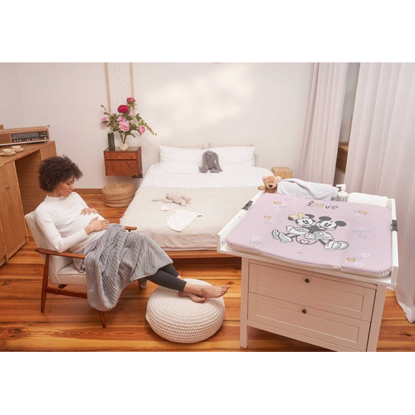 CEBA Podložka prebaľovacia mäkká na komodu 75x72 Disney Minnie & Mickey Pink