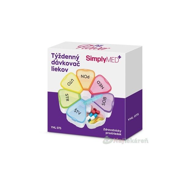 SimplyMED Pill Flower týždenný dávkovač liekov