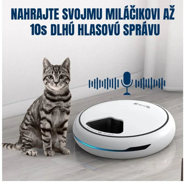 BOT Automatický dávkovač krmiva pre zvieratá 5 porcií biely