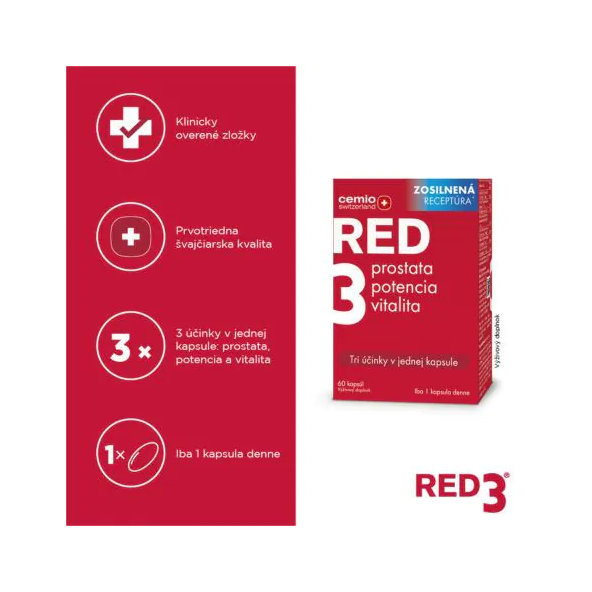 Cemio RED3 prostata potencia vitalita 60 kapsúl