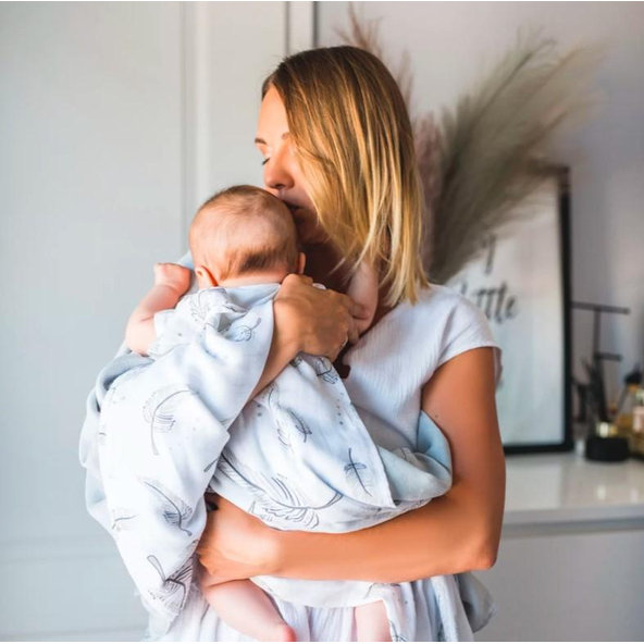 BABYONO Plienky mušelínové zavinovacie Bamboo 120 x 120 cm 2 ks Feathers