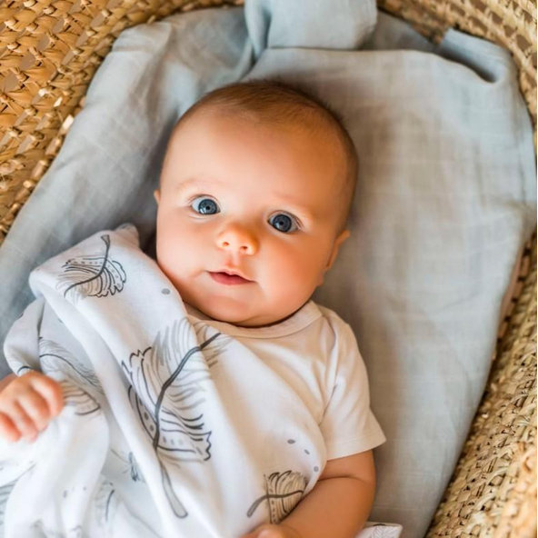 BABYONO Plienky mušelínové zavinovacie Bamboo 120 x 120 cm 2 ks Feathers