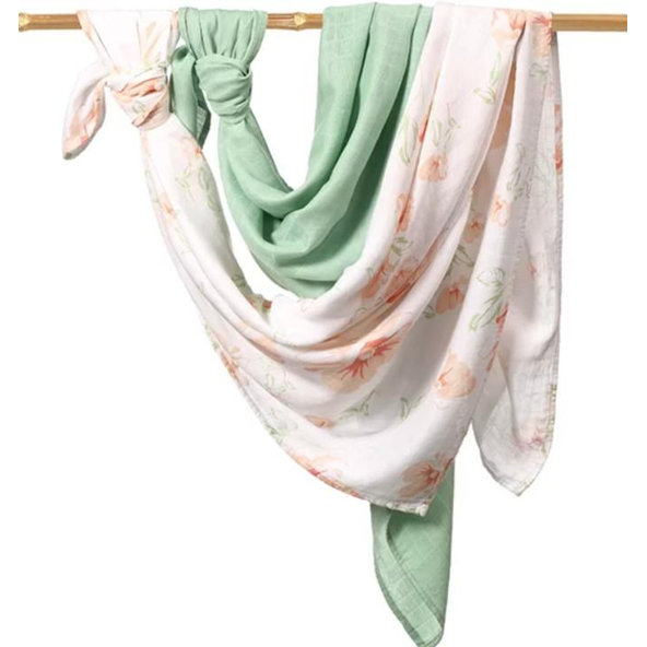 BABYONO Plienky mušelínové zavinovacie Bamboo 120 x 120 cm 2 ks Tropic Flower