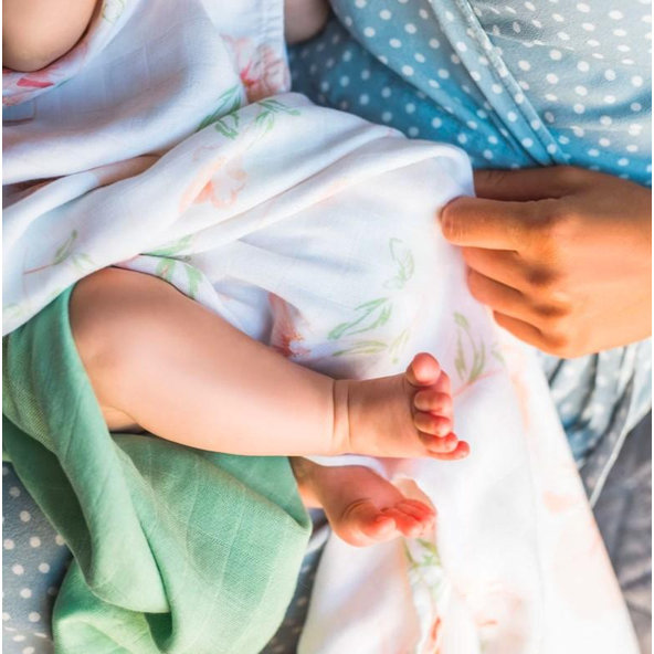 BABYONO Plienky mušelínové zavinovacie Bamboo 120 x 120 cm 2 ks Tropic Flower