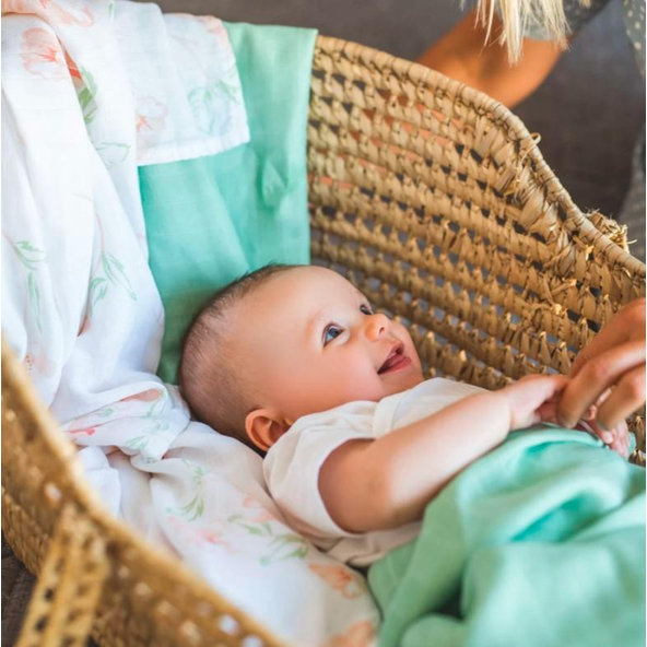 BABYONO Plienky mušelínové zavinovacie Bamboo 120 x 120 cm 2 ks Tropic Flower