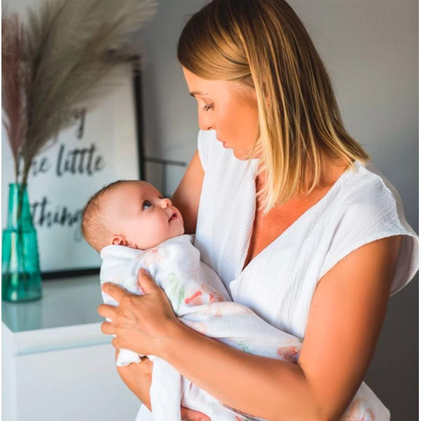 BABYONO Plienky mušelínové zavinovacie Bamboo 120 x 120 cm 2 ks Tropic Flower