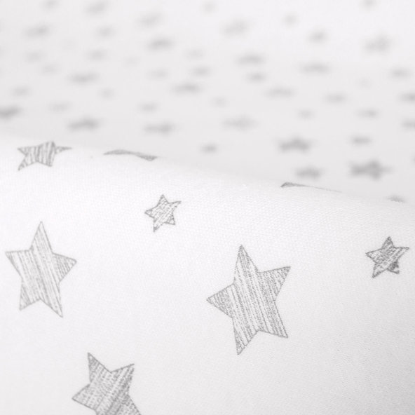 CEBA Poťah na prebaľovaciu podložku 50 x 70-80 Light Grey + Grey Stars 2ks