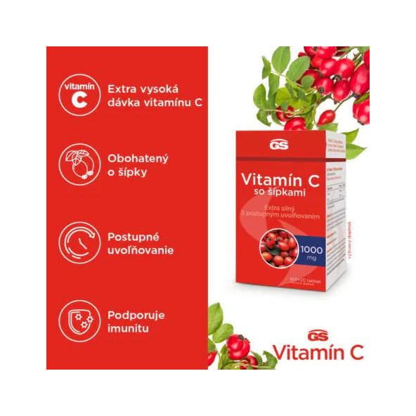 GS Vitamín C 1000 so šípkami  100 + 20 tabliet