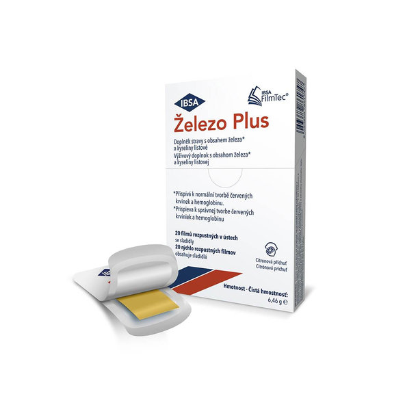 IBSA Železo Plus s citrónovou príchuťou 20 ks