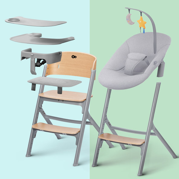 KINDERKRAFT SELECT set Livy Oak stolička + Calmee lehátko Premium