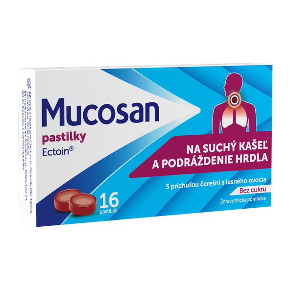 Mucosan bez cukru čerešňa a lesné ovocie 16 pastiliek