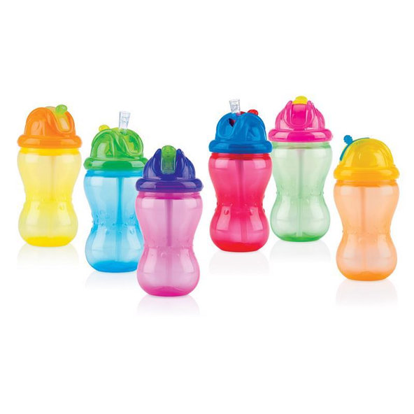 NUBY Hrnček netečúci s mäkkou sklápacou slamkou a regulovateľným prietokom 360ml, 12m+