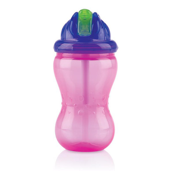NUBY Hrnček netečúci s mäkkou sklápacou slamkou a regulovateľným prietokom 360ml, 12m+