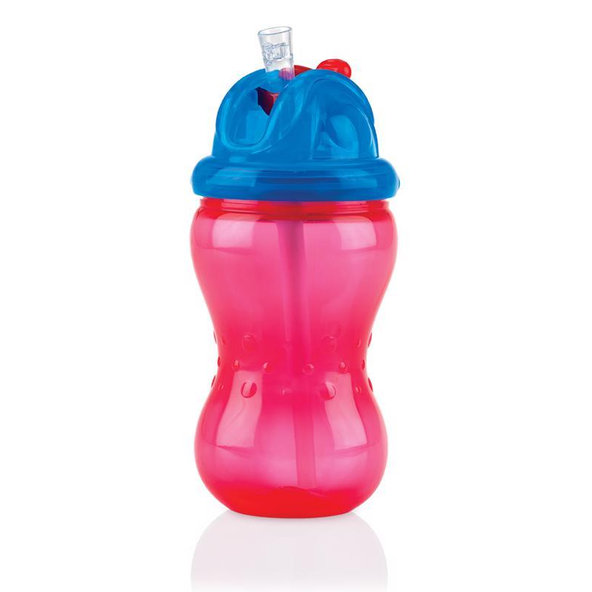 NUBY Hrnček netečúci s mäkkou sklápacou slamkou a regulovateľným prietokom 360ml, 12m+