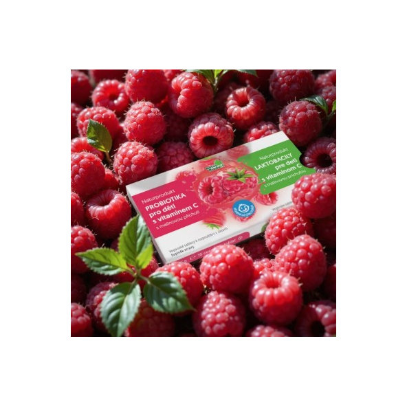 NaturProdukt LAKTOBACILY pre deti s vitamínom C s malinovou príchuťou 15 ks