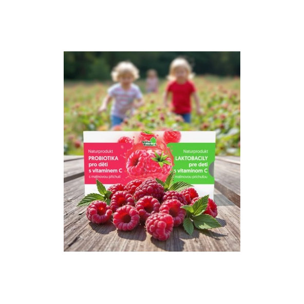 NaturProdukt LAKTOBACILY pre deti s vitamínom C s malinovou príchuťou 15 ks