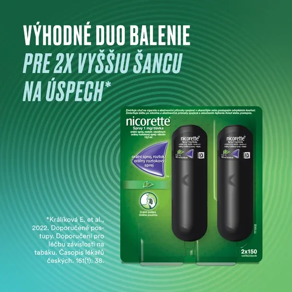 Nicorette Spray proti fajčeniu 2ks 13,2ml, mäta