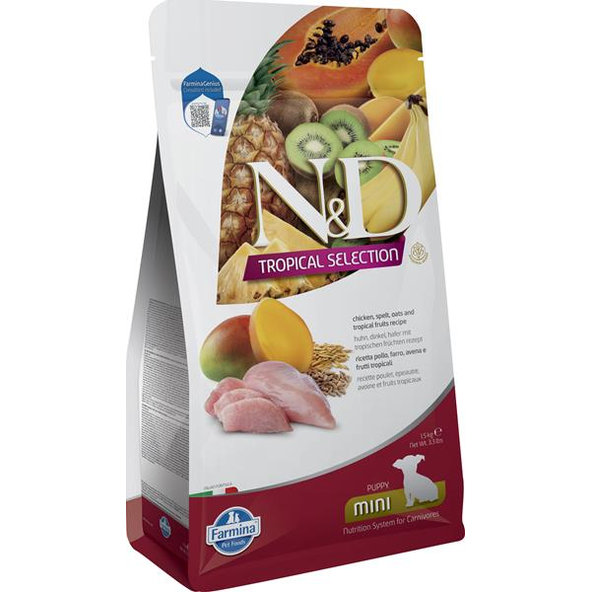 Farmina N&D dog TROPICAL SELECTION (AG) puppy mini chicken granule pre psy 1,5 kg