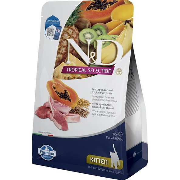 Farmina N&D cat TROPICAL SELECTION (AG) kitten, lamb granule pre mačky 0,3 kg