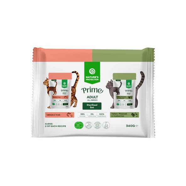 Natures Protection Prime cat adult sterilised wet set kapsičiek pre mačky 4 x 85 g