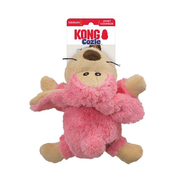 Kong Dog Cozie Pastels zvieratko s pískatkom M polyester hračka pre psy