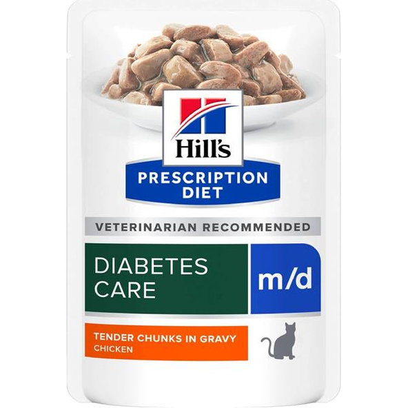 HILLS PD Feline Adult m/d DIABETES Chicken kapsičky pre mačky 12 x 85 g