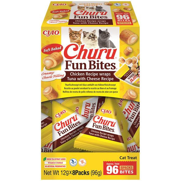 Inaba Churu Fun Bites cat maškrta pre mačky tuniak so syrom 8x12 g