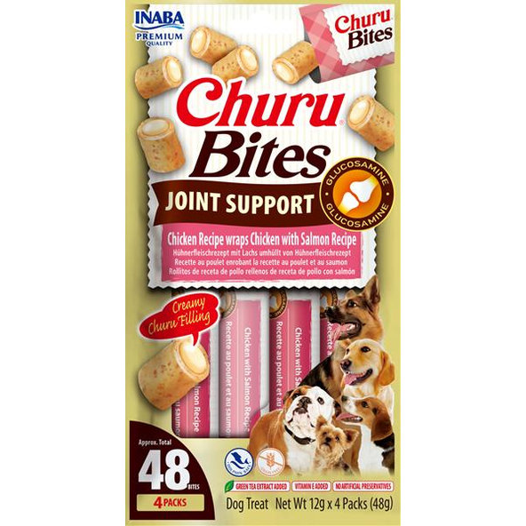 Inaba Churu Bites joint dog maškrta pre psy kura & losos 4x12 g