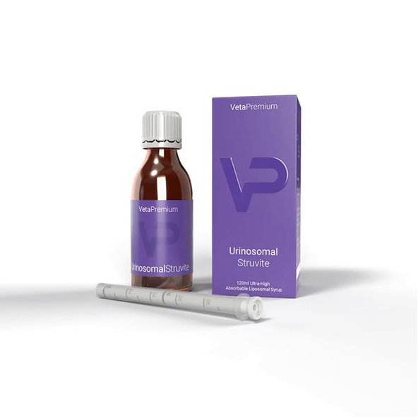VetaPro Urinosomal Struvite Liposomal sirup na podporu normálnej funkcie močových ciest psov a mačiek 120 ml
