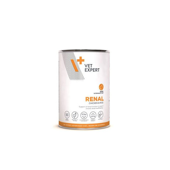 VetExpert VD dog Renal Chicken&Rice konzerva pre psy 400 g