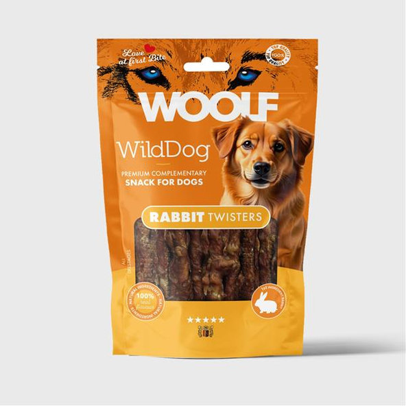WOOLF WildDog Rabbit Twister maškrta pre psov 100 g
